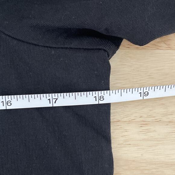 NWT Madewell Puff Sleeve Top Black Short Sleeve Crew Neck Tee Size Small NT331 - Picture 5 of 10